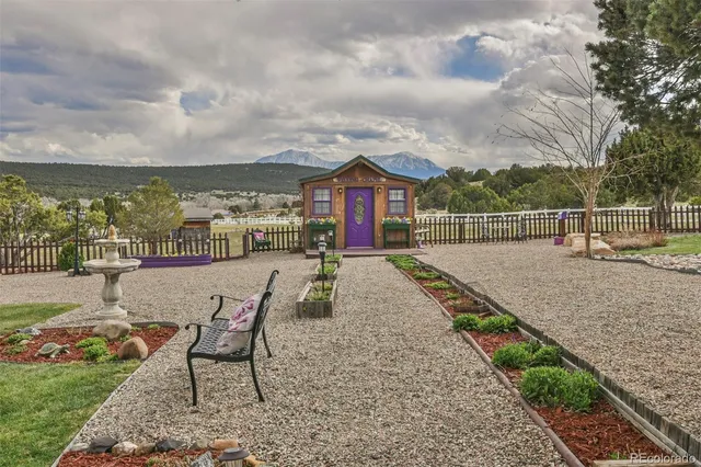 a view of a terrace with sitting area