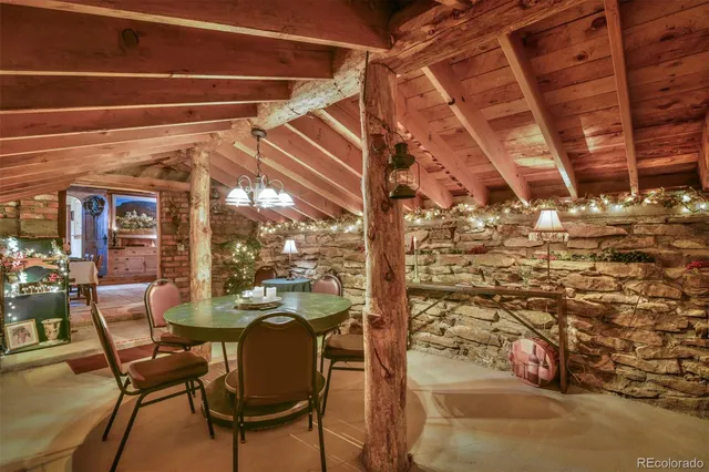 a view of a chairs and table in the patio