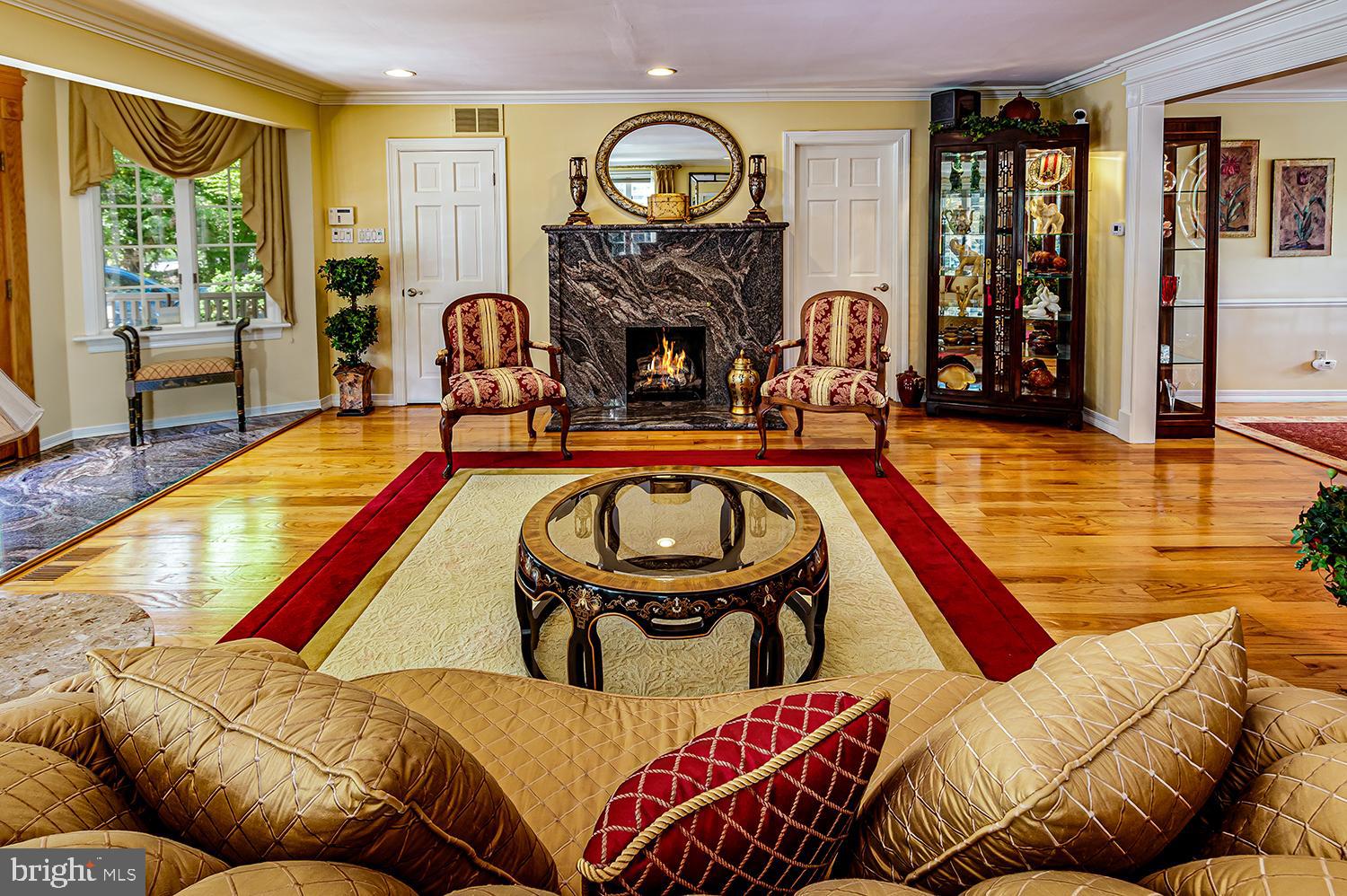 117 Stokes Road Medford Lakes, NJ 08055 - Photo 34 of 72 Living room with marble gas fireplace