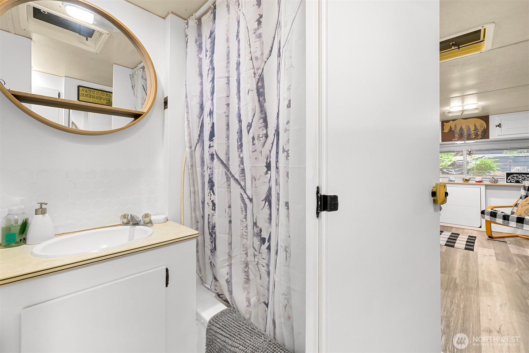 1010 Maple Lane Maple Falls, WA 98266 - Photo 12 of 40 a bathroom with a sink a mirror and a shower