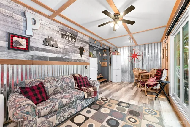 a living room with furniture