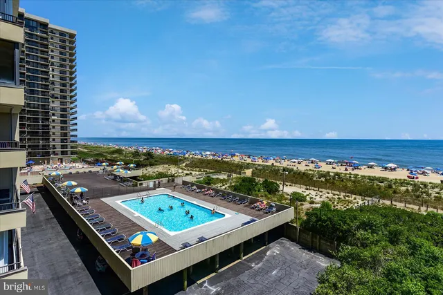 a view of a parking space with lots of trees