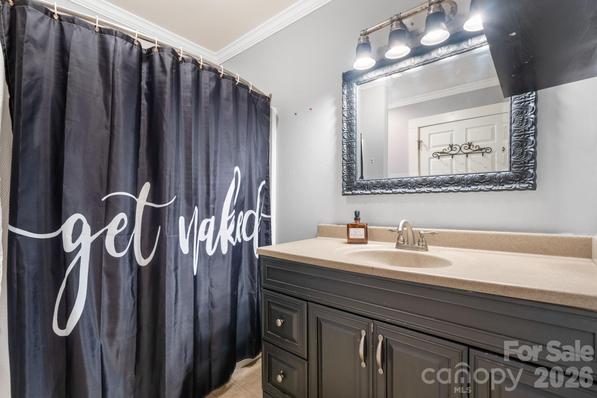 715 Main Street Hudson, NC 28638 - Photo 18 of 26 a bathroom with a sink vanity and mirror