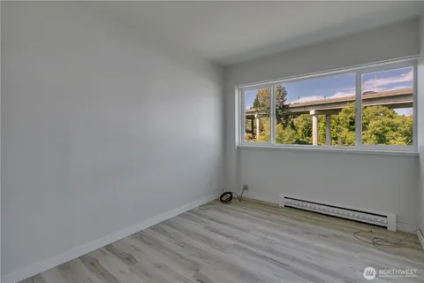 an empty room with a window