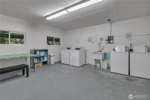 a view of a room with furniture