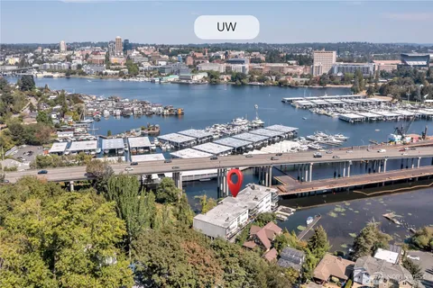 a view of a room with lots of lights and green space