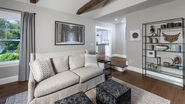 a living room with furniture and a couch