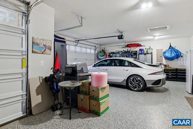 a view of a yard with a slide