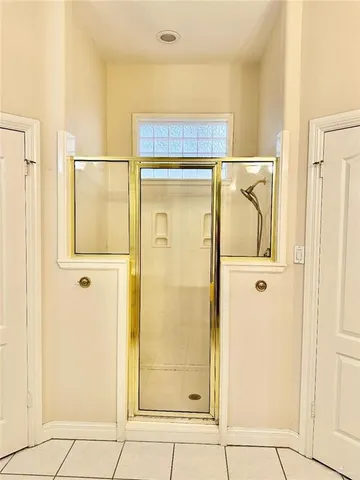 a bathroom with a shower