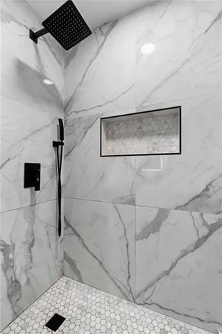 a bathroom with a shower