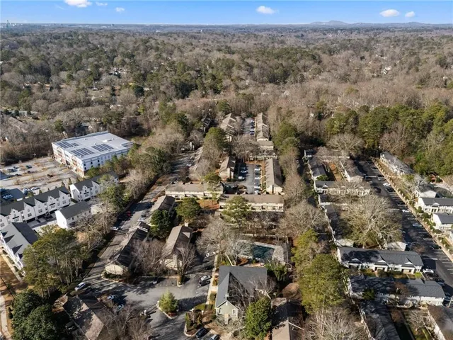 an aerial view of multiple house
