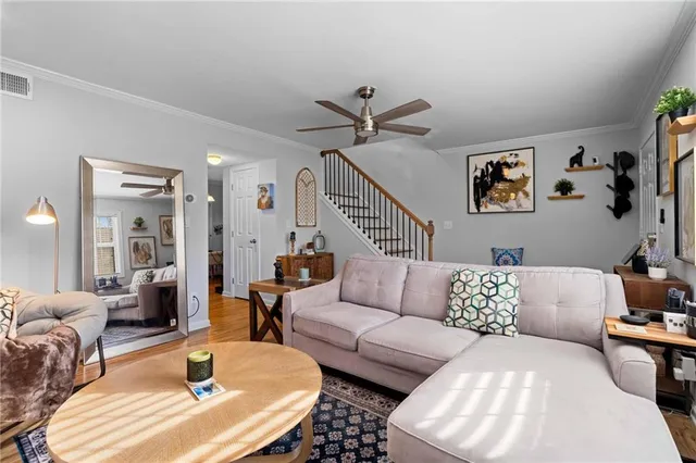 a living room with furniture