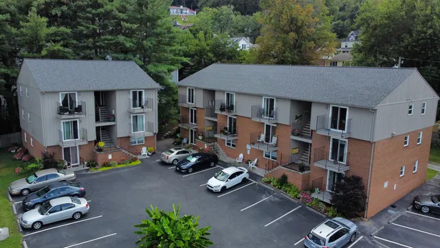 an aerial view of a house