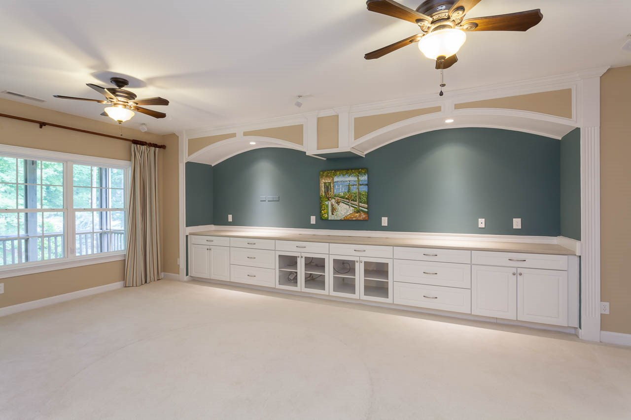 8000 Jessamine Way Raleigh, NC 27612 - Photo 14 of 25 The media and game room provides a perfect setting for your flat screen TV, an option for a 2nd TV for watching more than one sports team at a time, and storage of AV components. Media and Game Room