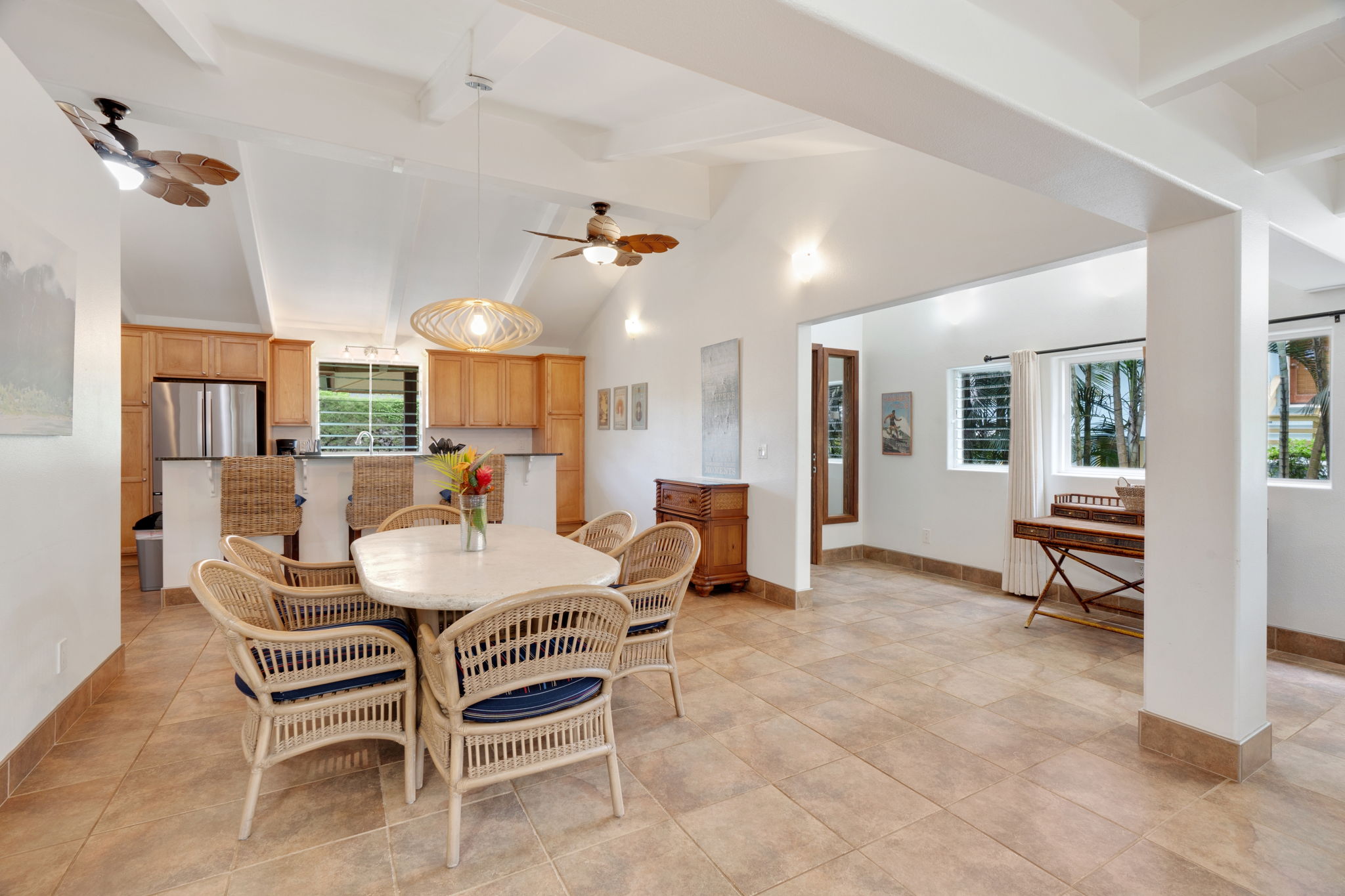4460 Aku Road Hanalei, HI 96714 - Photo 11 of 30 a view of a dining room with furniture