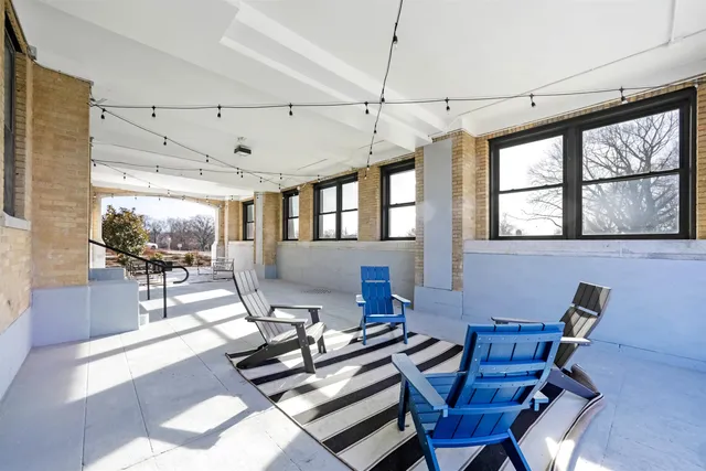 a view of a stadium that has a big playing ground