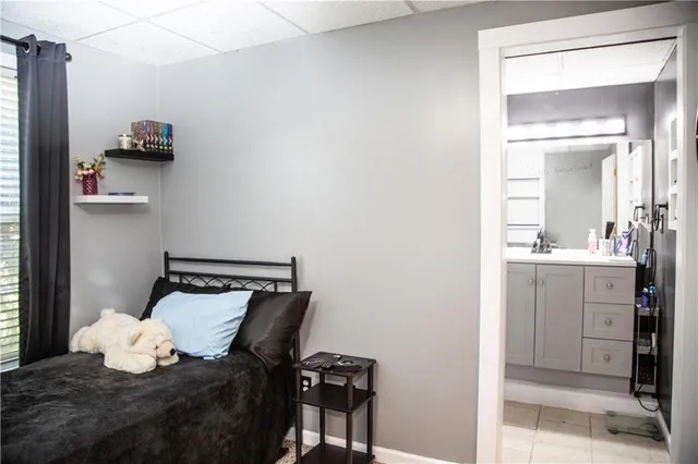 a view of bedroom with a bed