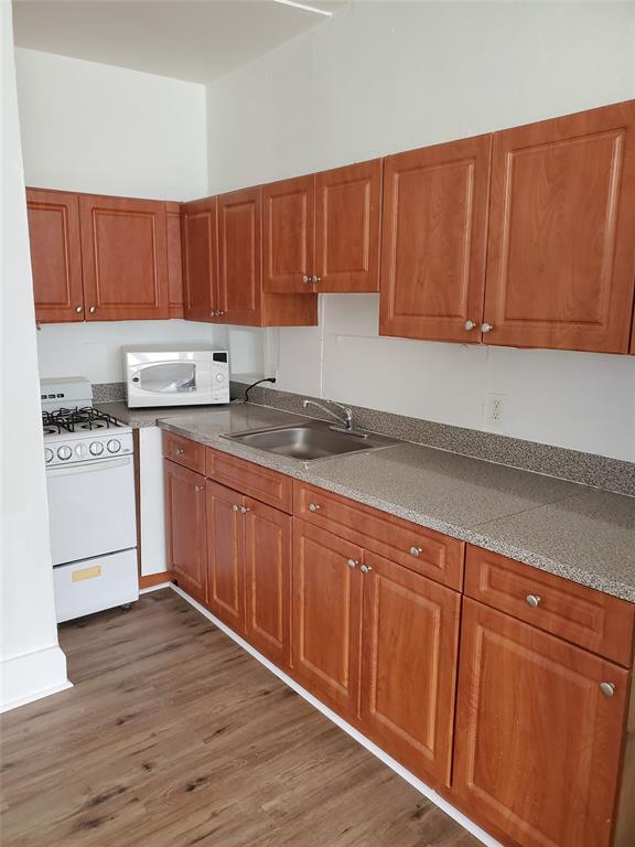 236 Northeast 28th Street, Unit 3 Miami, FL 33137 - Photo 3 of 7 a kitchen with a sink a cabinets and wooden floor