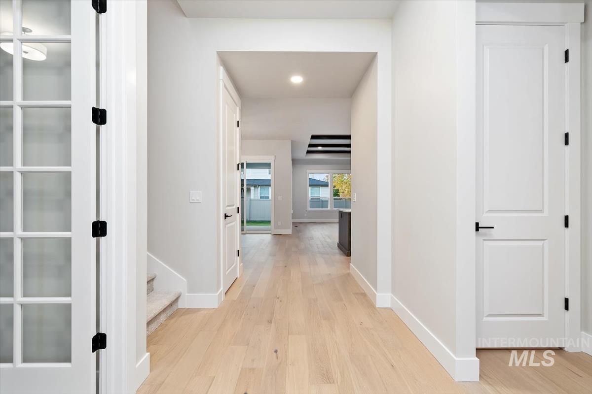 2147 East Blakehurst Avenue Kuna, ID 83634 - Photo 37 of 43 Corridor featuring light wood-style flooring and recessed lighting