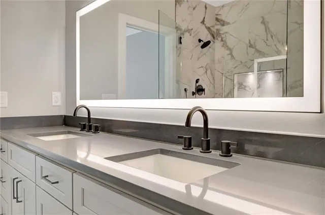 a bathroom with a shower