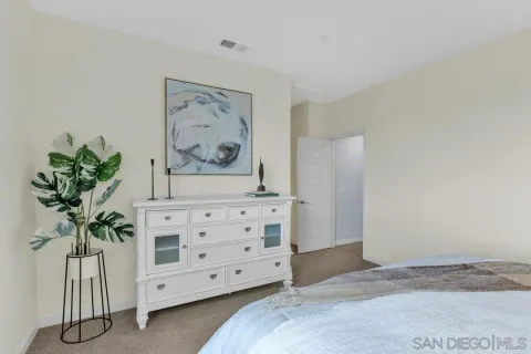 a view of dresser with window