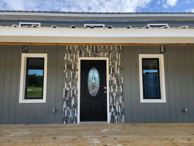 a front view of a house