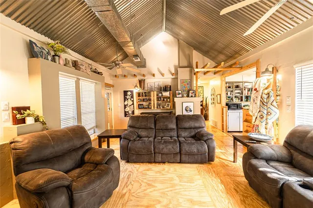 a living room with furniture