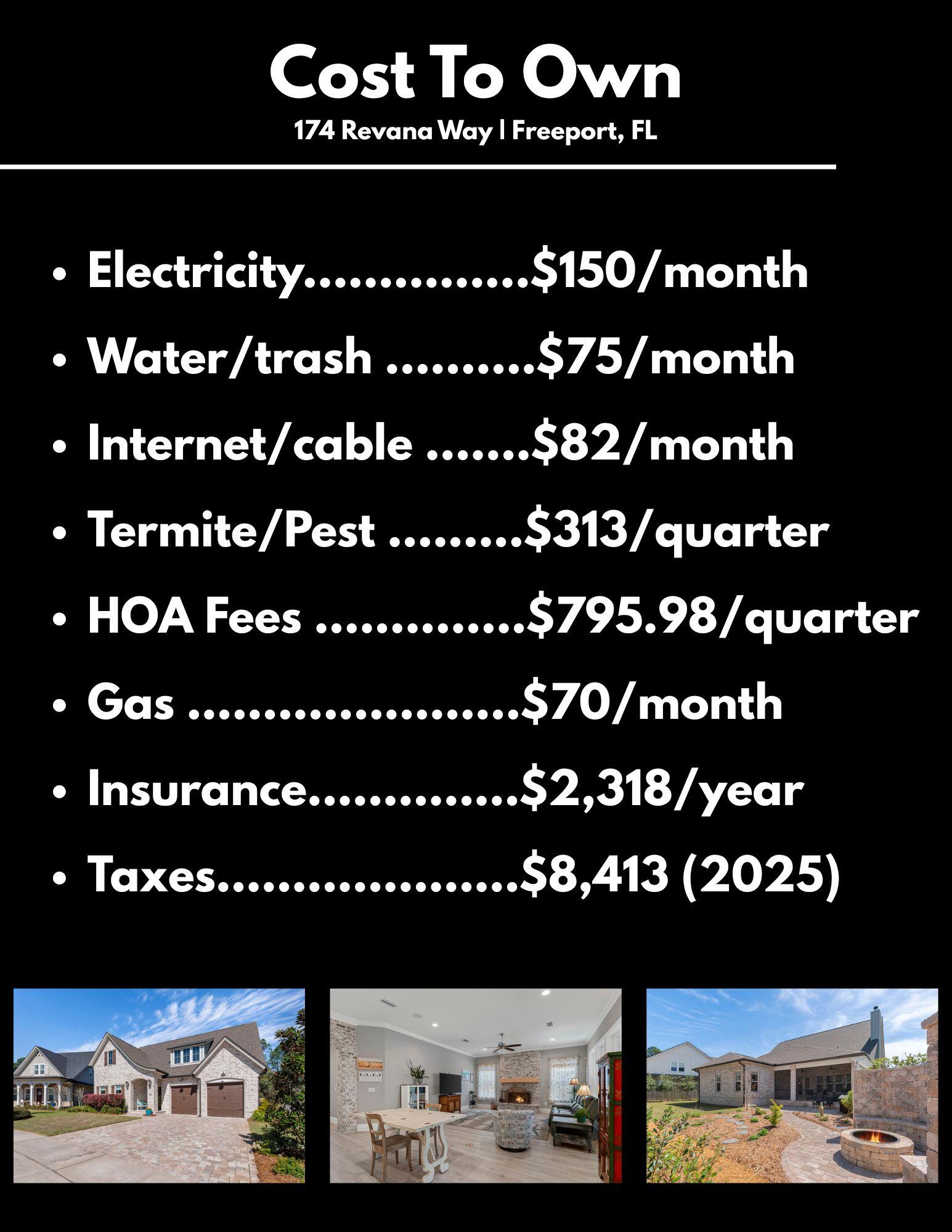 174 Revana Way Freeport, FL 32439 - Photo 2 of 127 Cost to own 174 Revana Way