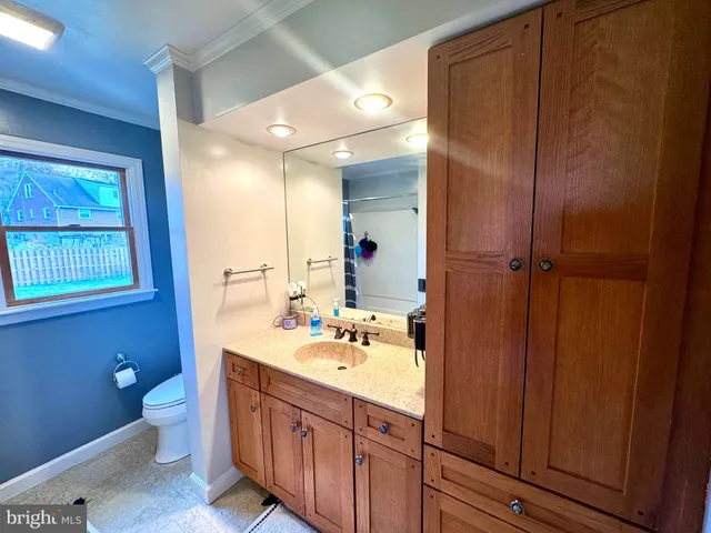 a bathroom with a double vanity sink a toilet and a mirror