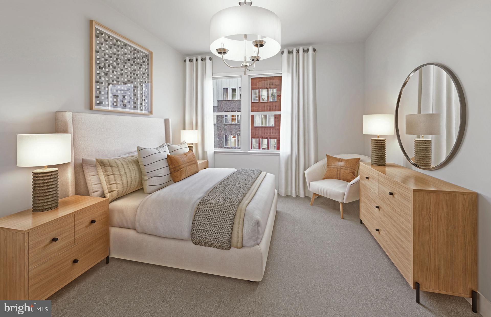 19844 Lavender Dust Square Ashburn, VA 20147 - Photo 13 of 22 a spacious bedroom with a bed a mirror and a large window