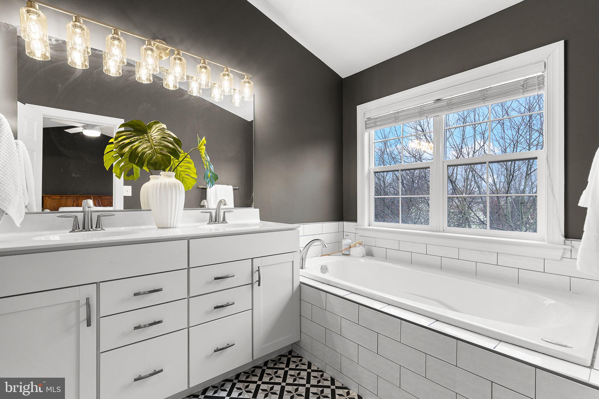 15686 Avocet Loop Woodbridge, VA 22191 - Photo 20 of 33 a bathroom with a sink and a large mirror