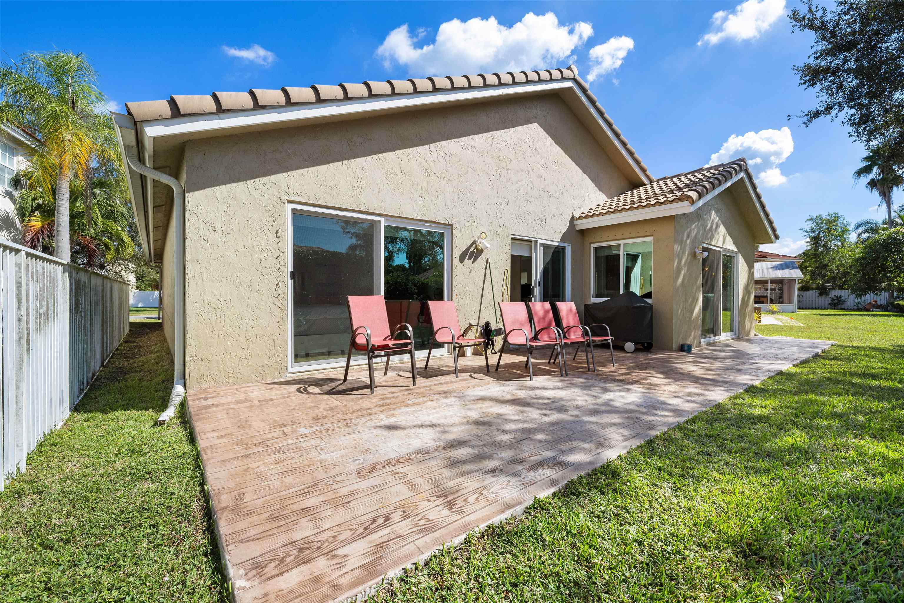 75 Gables Boulevard Weston, FL 33326 - Photo 23 of 29 Rear view of house with stucco siding, a tiled roof, and a patio