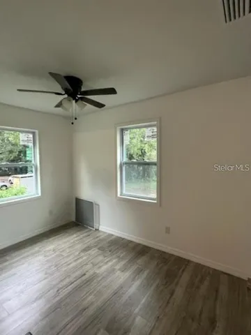 an empty room with a window