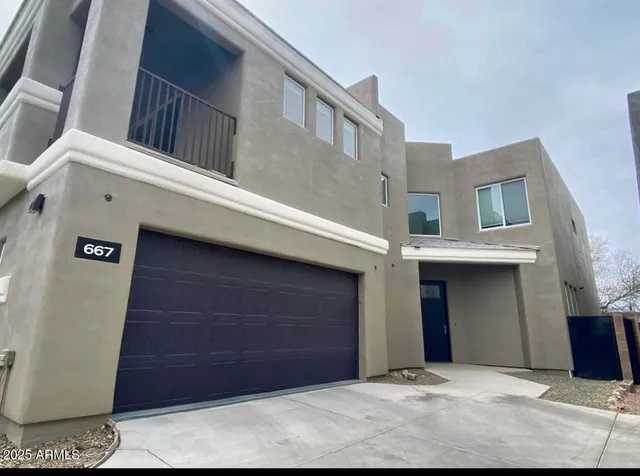 a front view of a house