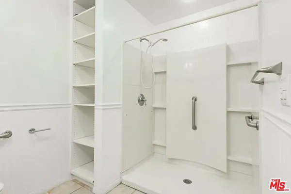 a view of a terrace with city view