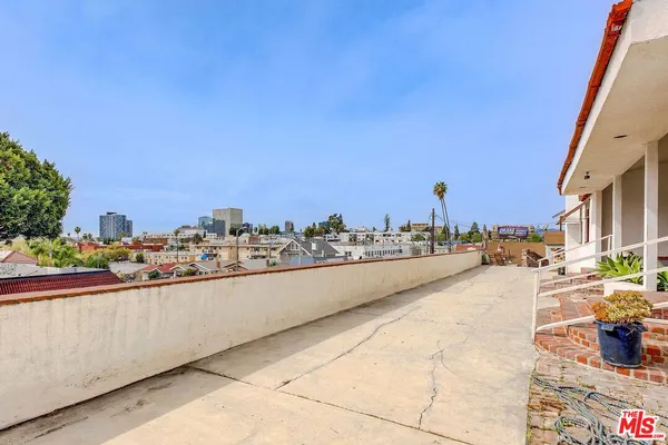 a view of a city from a balcony