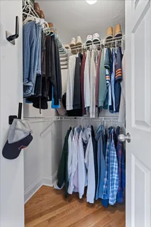 a view of walk in closet with window