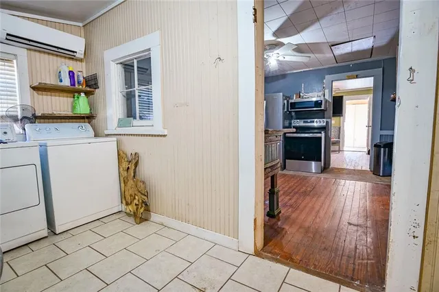 a view of kitchen and utility room