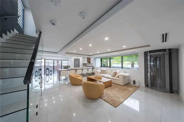 a kitchen with lots of counter top space