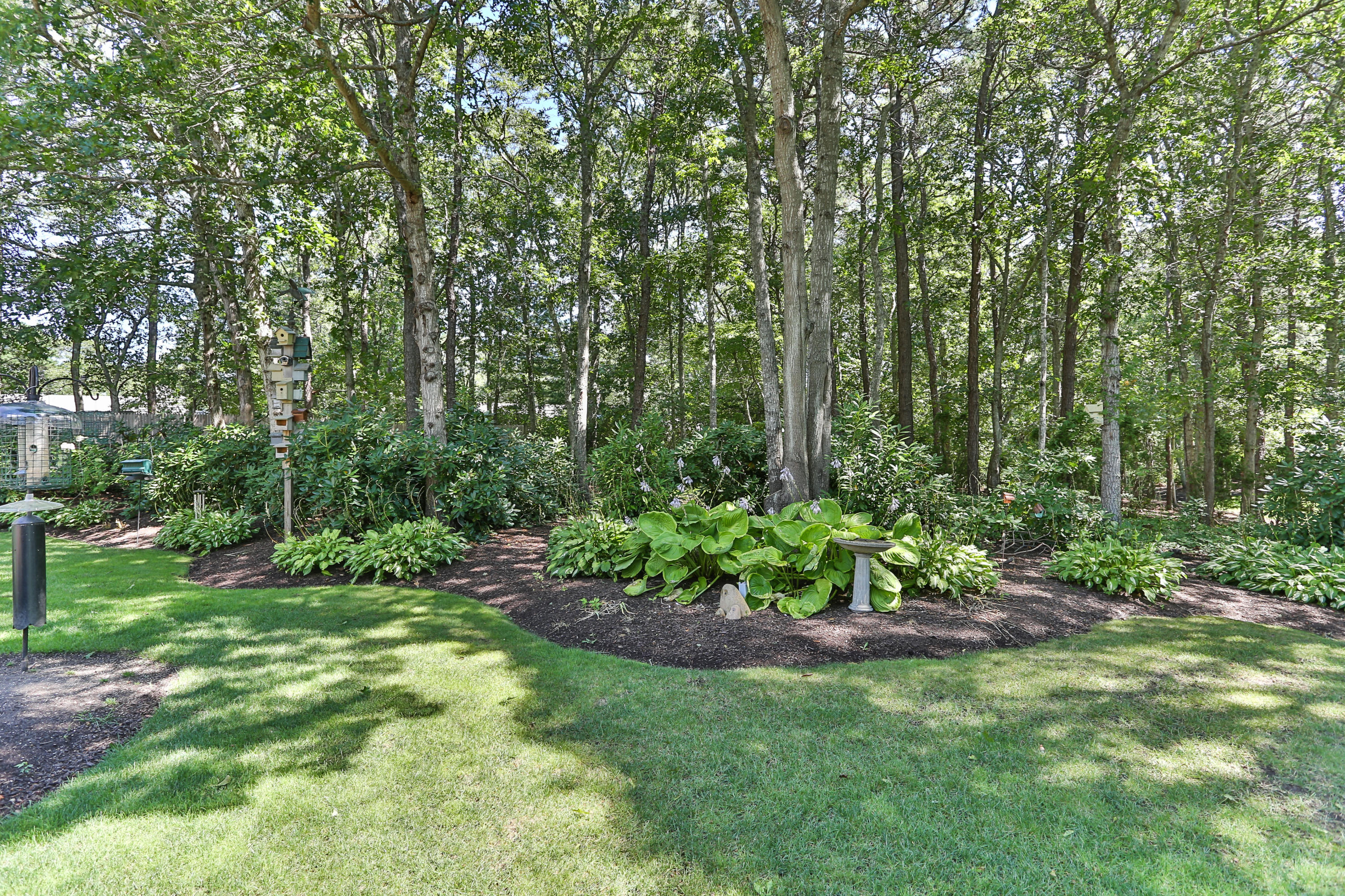 378 Elliott Road Centerville, MA 02632 - Photo 15 of 28 a view of a garden with plants and large trees