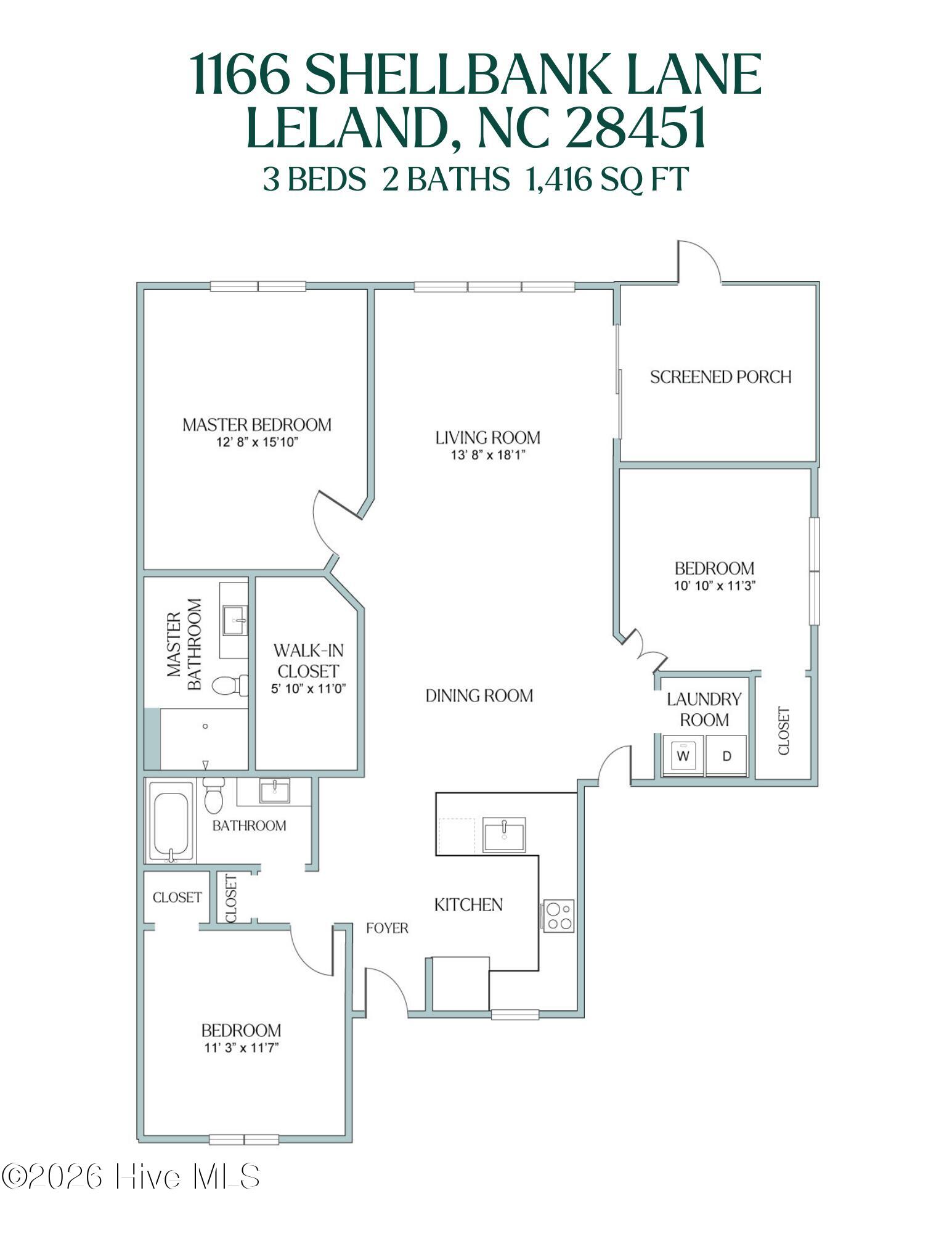1166 Shellbank Lane Leland, NC 28451 - Photo 41 of 41 UNBRANDED FLOOR PLAN 1166 SHELLBANK LANE