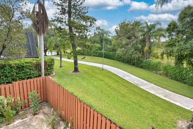 a view of a balcony with an outdoor space
