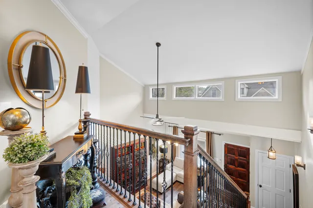 a view of livingroom with furniture and staircase