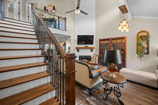 a view of a livingroom with furniture and a couch