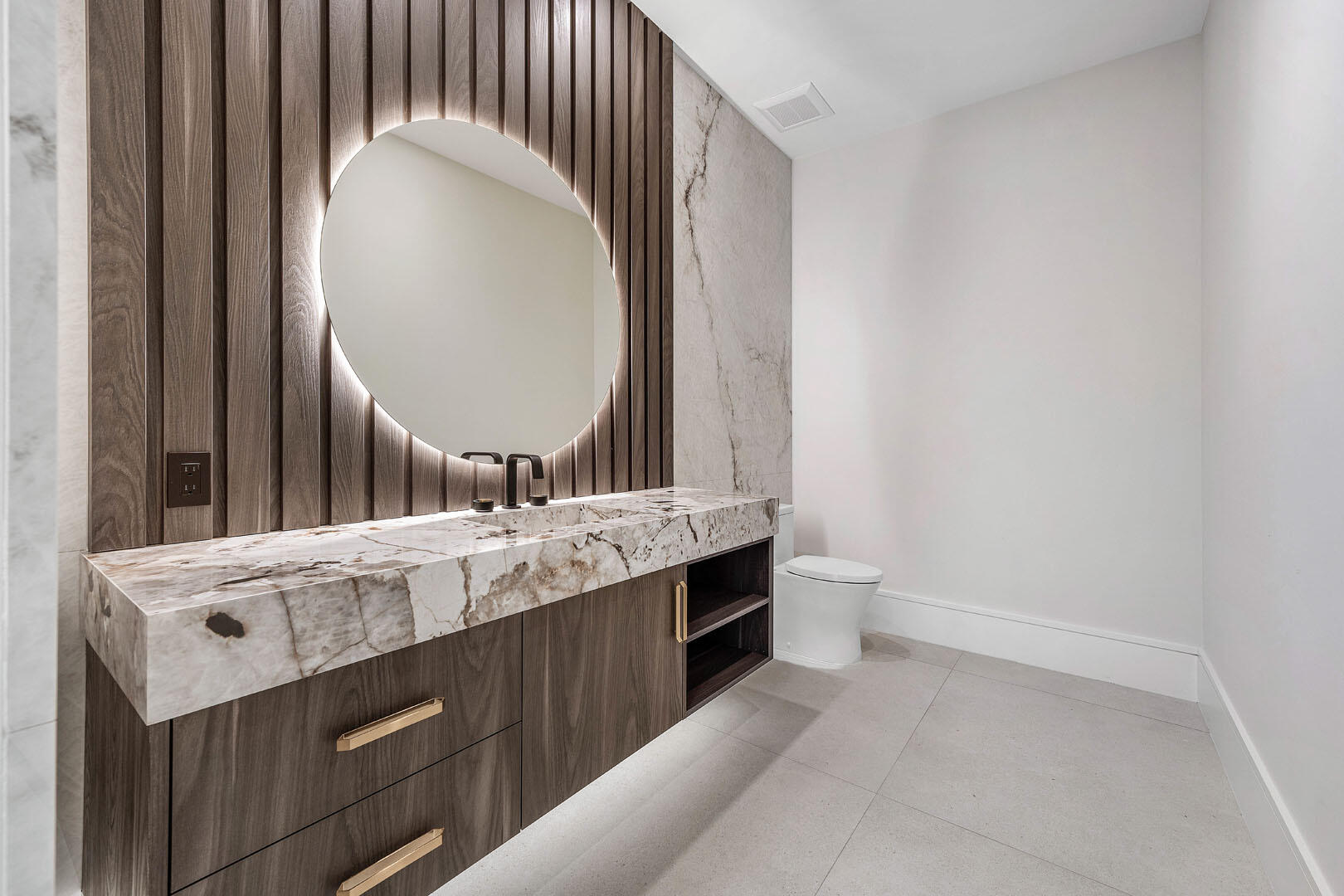 191 Coconut Palm Road Boca Raton, FL 33432 - Photo 33 of 81 a bathroom with a granite countertop sink and a mirror