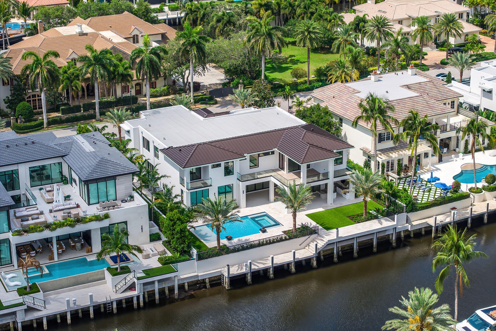 191 Coconut Palm Road Boca Raton, FL 33432 - Photo 74 of 81 an aerial view of house with yard swimming pool and outdoor seating