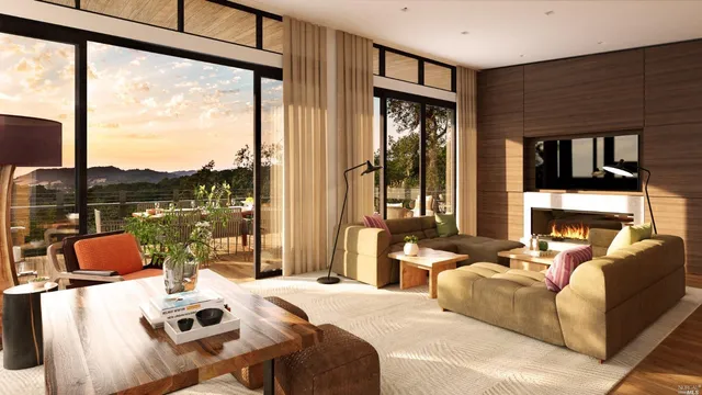 a view of a chairs and table in the patio