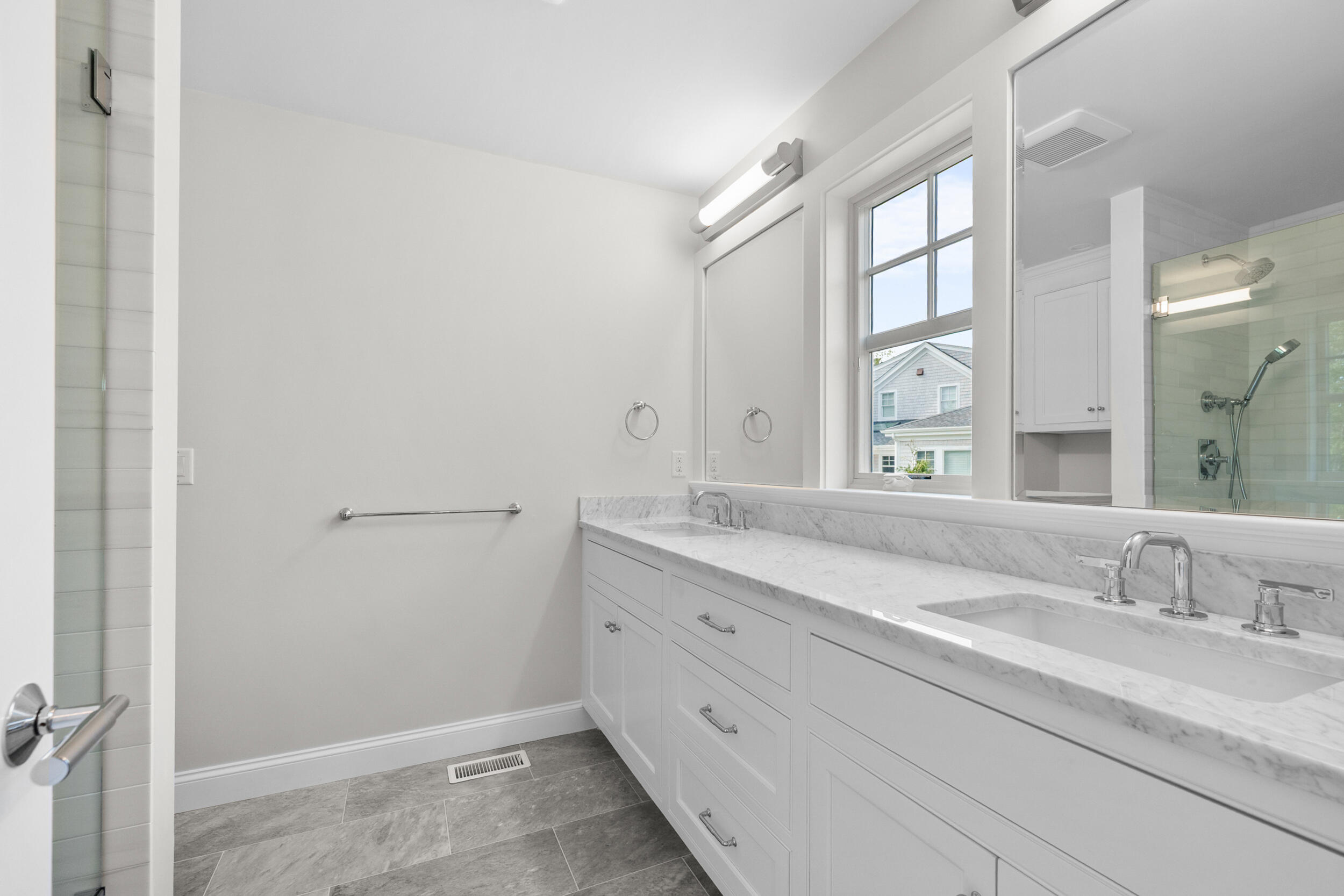 16 Bascom Hollow Harwich, MA 02645 - Photo 13 of 24 a bathroom with a granite countertop sink and a mirror