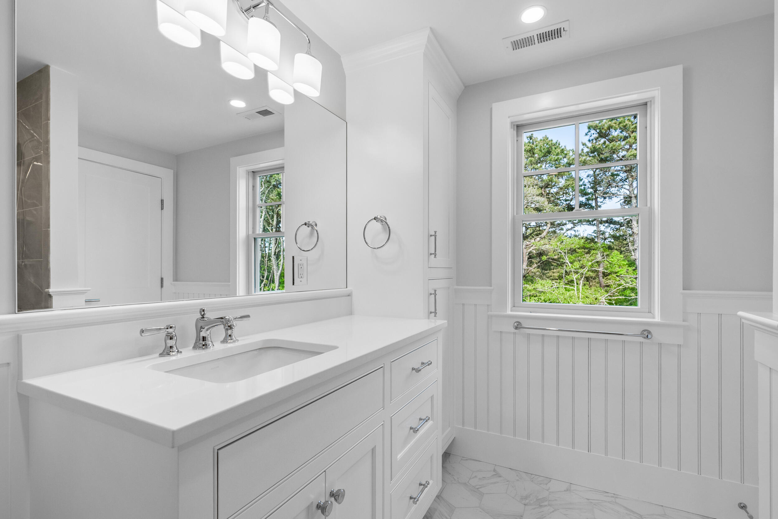 16 Bascom Hollow Harwich, MA 02645 - Photo 21 of 24 a bathroom with a sink vanity granite and a mirror