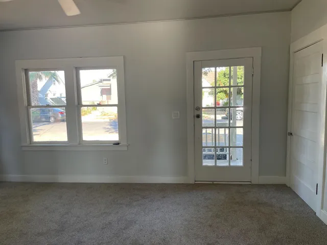 an empty room with a window